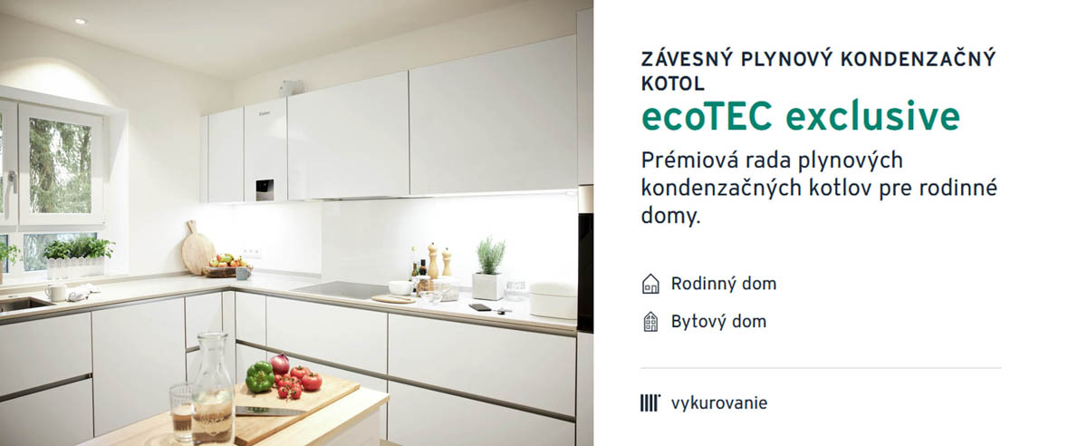 Závesný plynový kondenzačný kotol ecoTEC exclusive