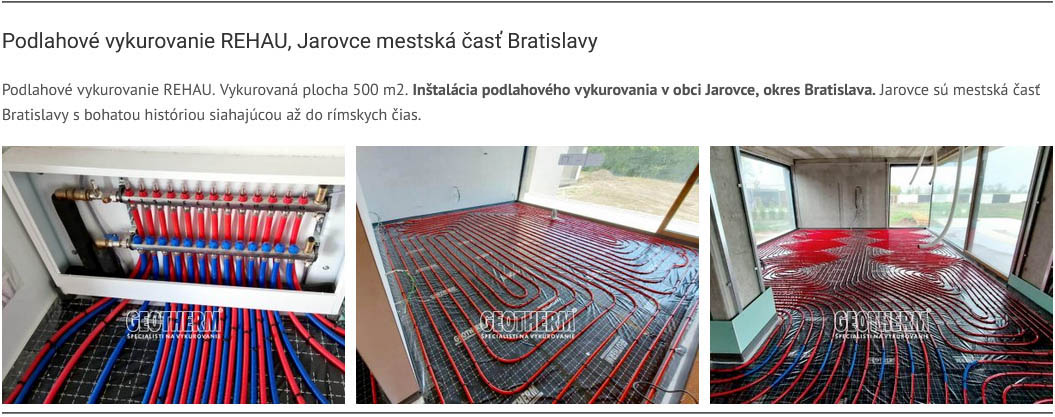 Podlahové kúrenie montáž od Geotherm Slovakia